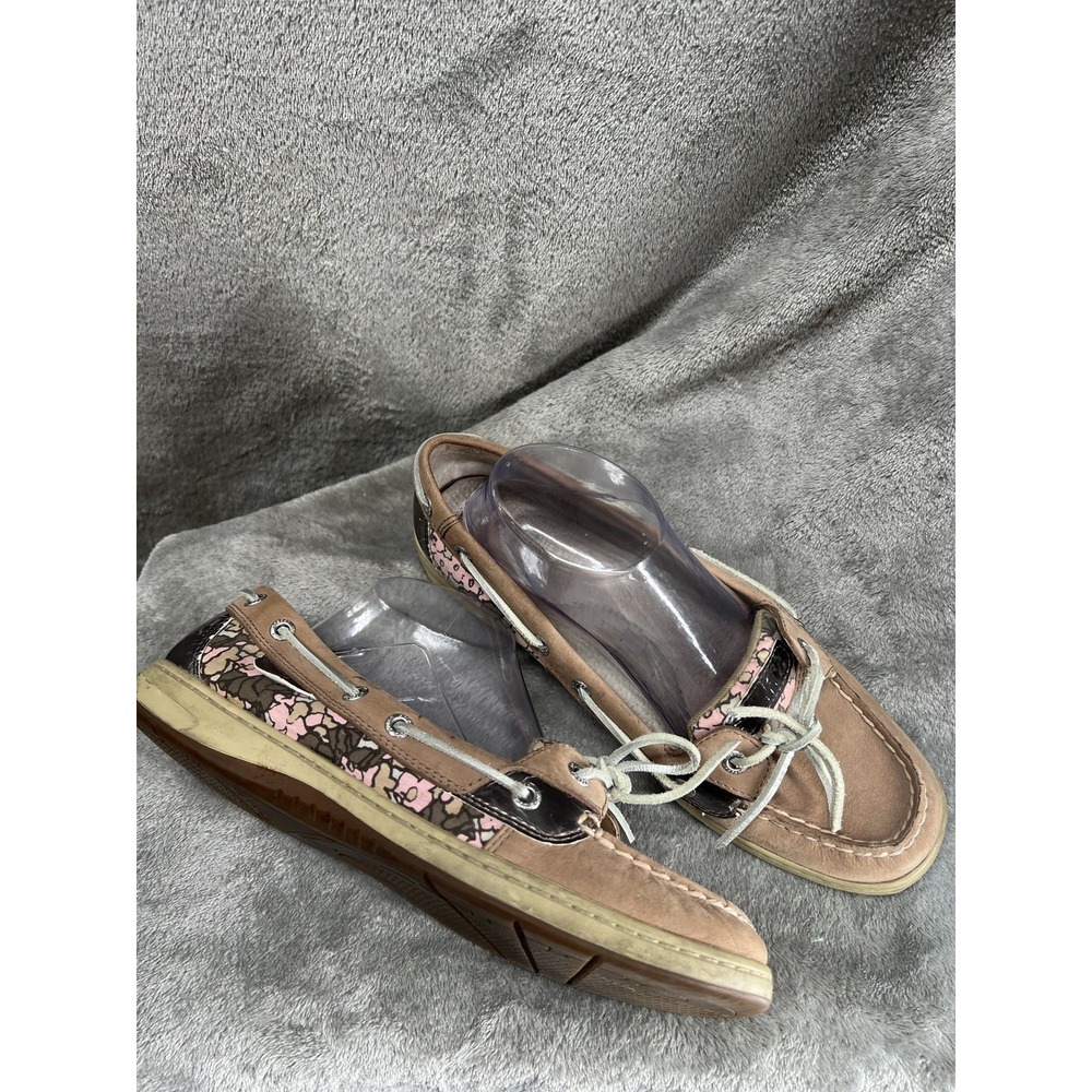 Sperry Top Sider Women's 10 Floral Metallic Angelfish Boat Shoes Nautical